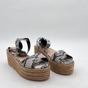 FSJ Women Chic Open Toe Platform Wedge High Heel Espadrilles Sandals Fashion Ank